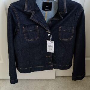 NWT Mango Dark Blue Jean Jacket